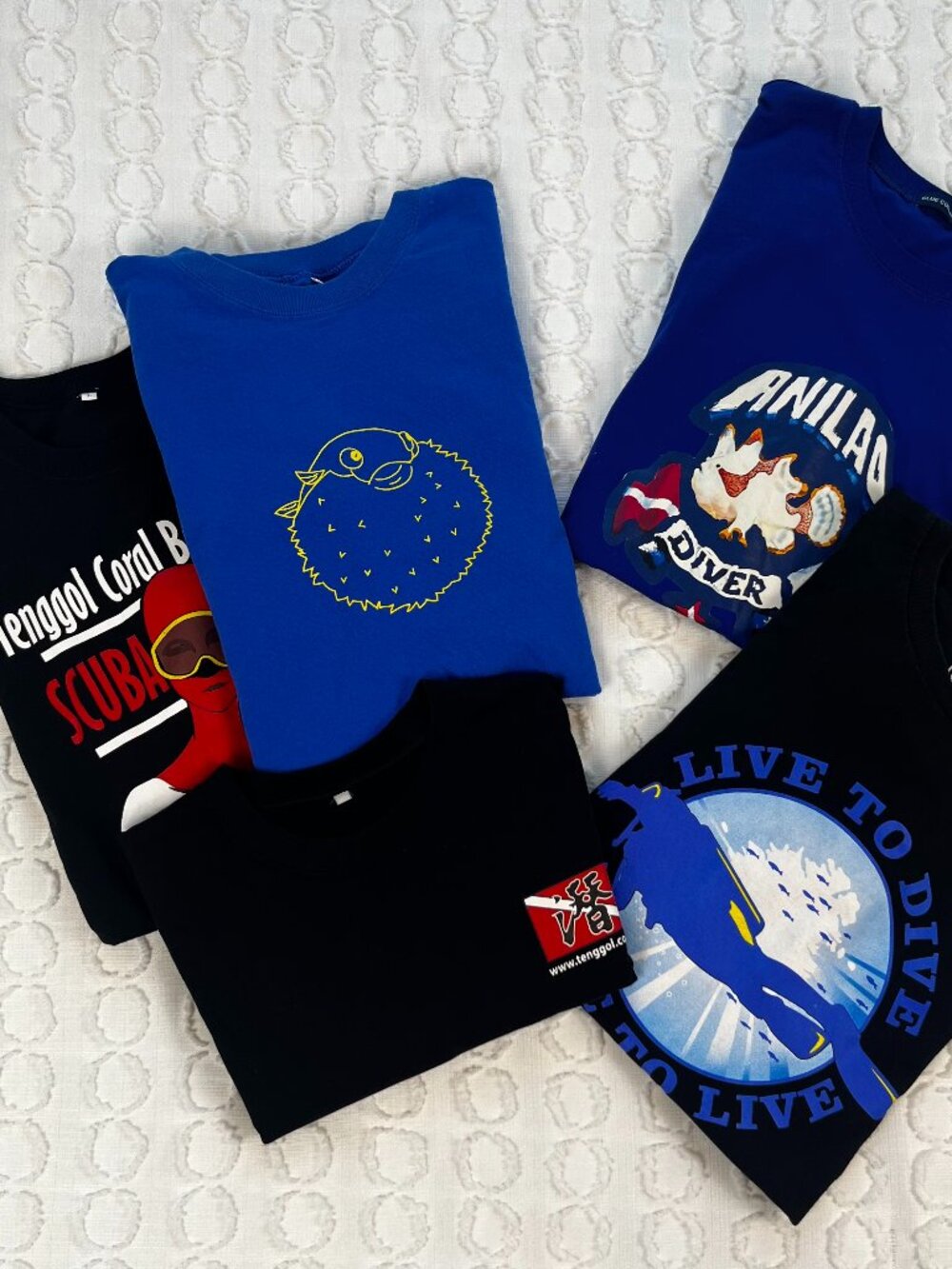 Diving T-Shirts Bundle of 5 Size L & XL Anilao Tenggol Laguna Redang